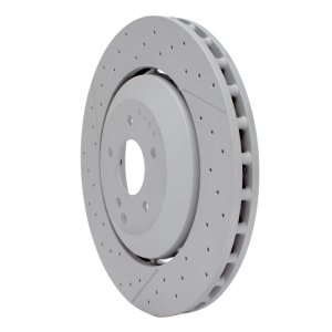 Mercedes-Benz SLK55 AMG Brake Rotor (1) - Front - R1 Concepts - Hi-Carbon Alloy GeoMET Coated Rotor - Drilled & Slotted - `06-`11